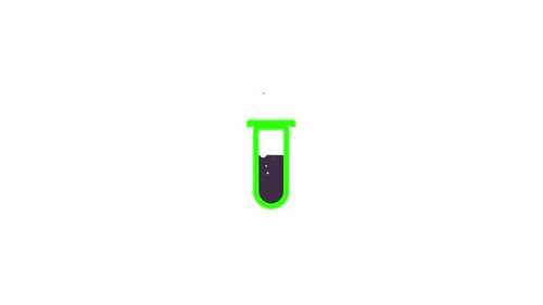 Animated Test Tube Bubbling Science Flat Design Icon