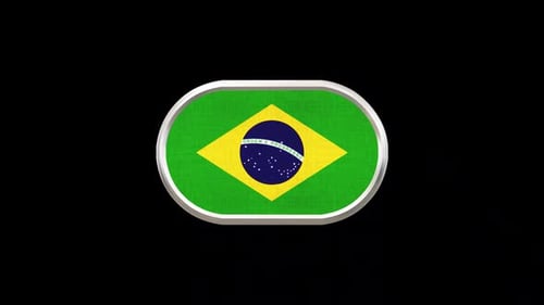 Sleek 3D Rotating Brazil Flag Button Animation