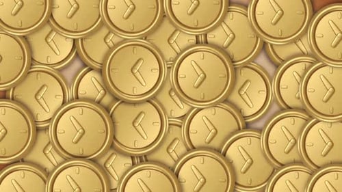 Golden Clocks Time Passing Loop Background Animation