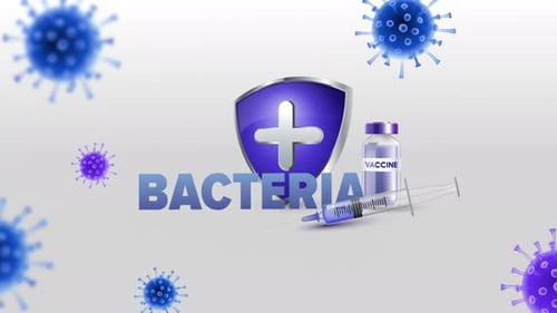 Animated Vaccine, Shield, and Bacteria for Medical Explainer