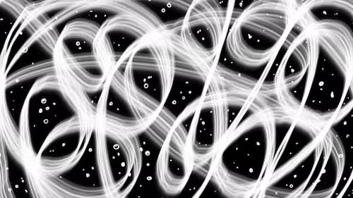 An abstract design of swirling luminous lines and tiny glittering specks creating a captivating