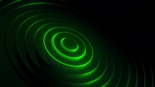 Green Neon Spiral Motion Looping Abstract 3D Background. 3D rendering