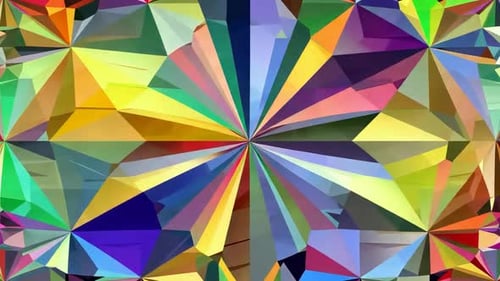 Lebendiges Kaleidoskop, abstrakte geometrische Animation mit Rotat