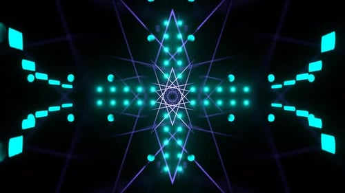 Purple And Turquoise Neon Laser Mandala Background Vj Loop In 4K
