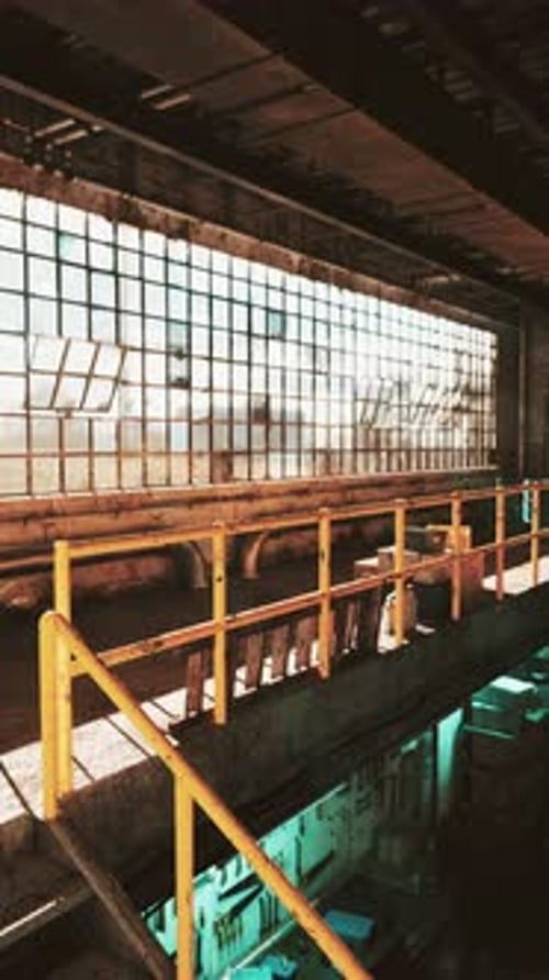 Vintage Auto Repair Shop Interior at Sunset