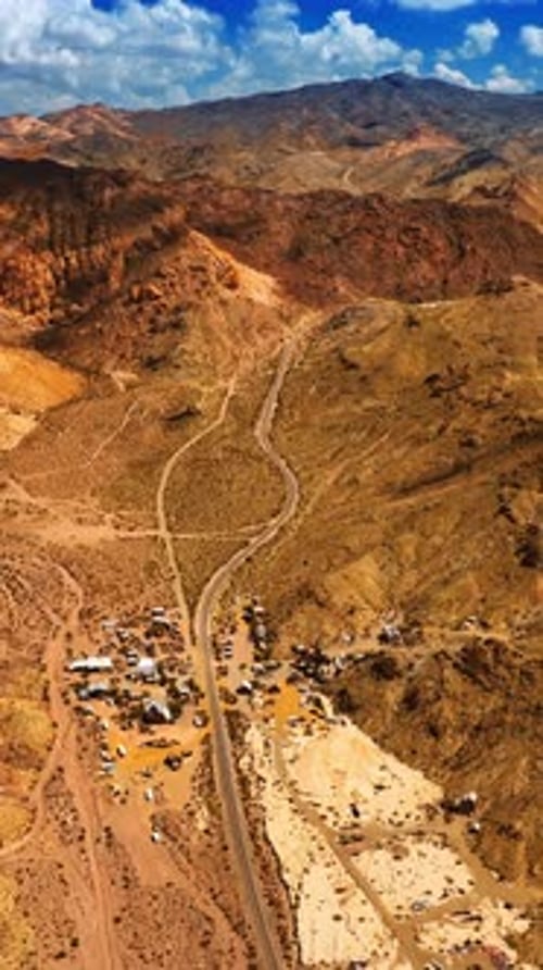 Little village located in the valley between the mountains