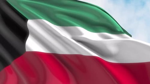 Kuwait Flag Waving