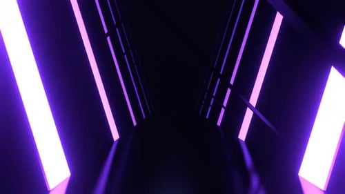 Purple And Light Green Neon Strobe Corridor With Asymmetrical Frames Background Vj Loop I 4K