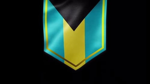 Elegant Waving Flag Banner with Golden Trim