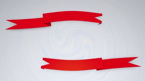 Animated Red Ribbons Title Reveal Lower Thirds Banner