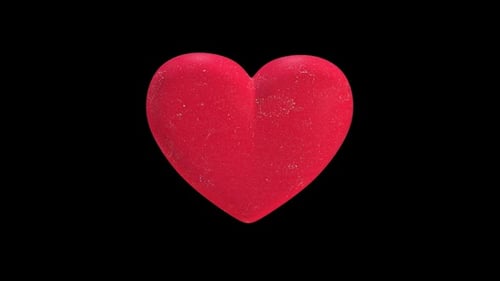 Spinning 3D Red Textured Heart Animation