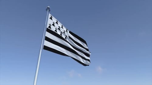 Brittany Flag Waving Animation Cinematic 4K Motion Background