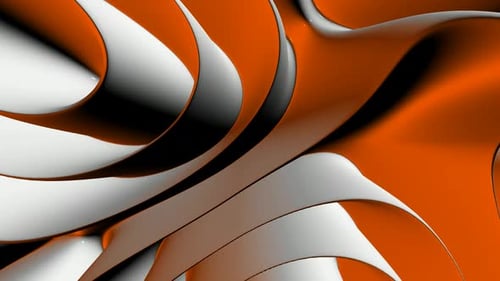 Fondo con ondas de plasma naranjas y blancas, reflexión, exclusivo, renderizado 3D, diseño único