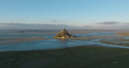 Fly Over Mont SaintMichel One of Europe's Most Unforgettable Sights Located in the Bay Where