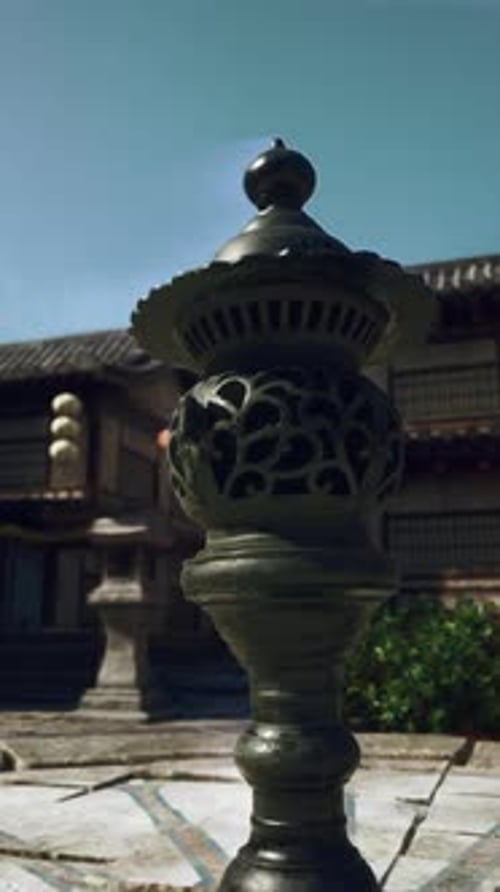 A Statue in the Middle of a Courtyard