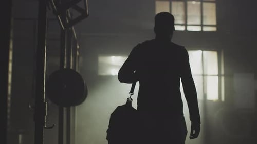 Athletic man going to gym