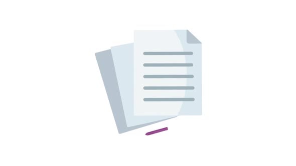 Animated Flat Design Paper Documents and Pen, Elements Motion Graphics ...