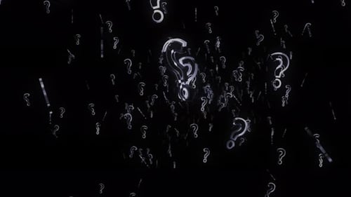 Question mark symbol rain looped