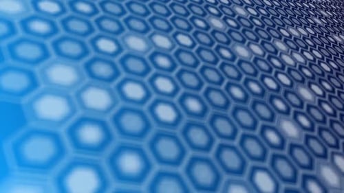 Animation mit blau blinkenden sechseckigen Lichtern