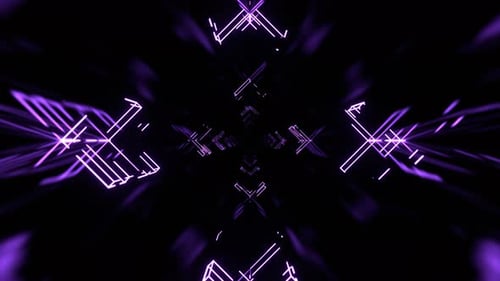 Turquoise And Purple Square Neon Sci Fi Strobe Flashing Tunnel Background Vj Loop In 4 K