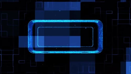 Digital Tech Logo Reveal with Rotating Smartphone Outline