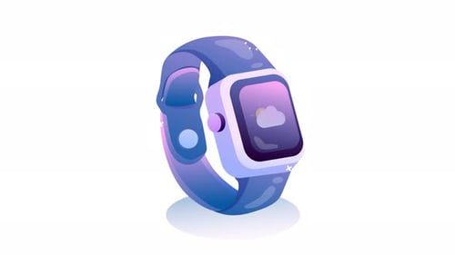 Animated Smartwatch Rotation with Modern Design