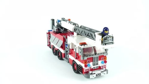 Camion de pompier de construction de jouets, modèle d'assemblage en plastique.