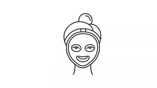 Minimalist Animation of Face Mask Skincare Routine