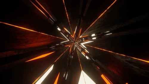 Orange And Yellow Neon Glow Hex Star Backgriund Vj Loop In 4K