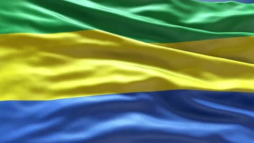Gabon National Flag Waving Seamless Loop Animation