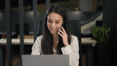 Smiling Business Woman Female Manager Girl Businesswoman Employer Office Worker Consultant Agent