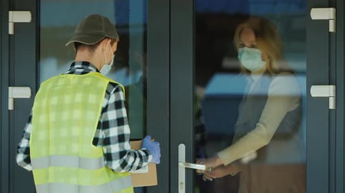 Woman Receives Goods Ordered Online Amid Epidemic
