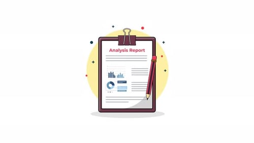 Corporate Data Analysis Report Flat Design Animation