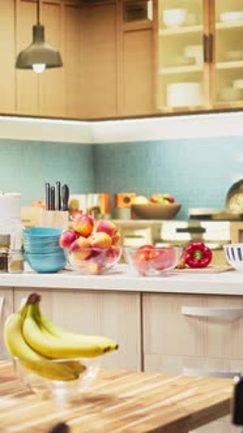 Fresh Fruit and Vegetables in a Kitchen