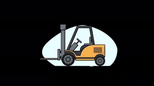 Forklift Construction Equipment Video - Transparent