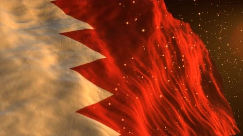 Bahrain national flag. Waving country symbol.