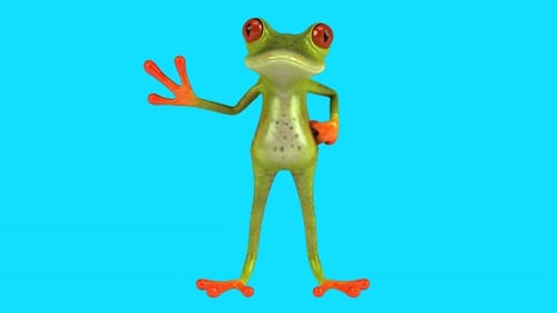 Fun 3D cartoon frog (with alpha channel included)