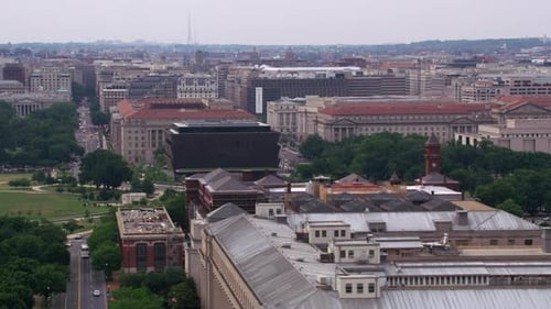 Aerial view of the national museum of african american history and culture Washington dc