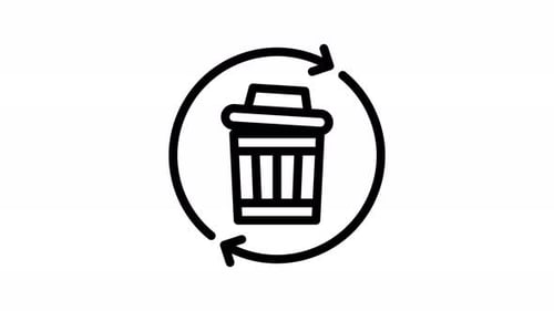 Animated Recycling Bin Icon Loop