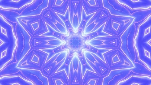 Radiant Blue Purple Kaleidoscope Abstract Pattern Loop