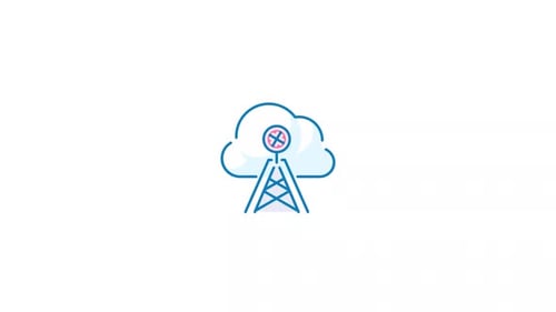 Minimalist Cloud Network Disabled Icon Animation