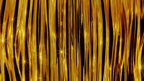 Elegant Golden Shimmering Fluid Strands Abstract Background