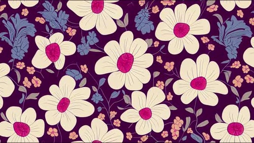 Seamless Decorative Floral Pattern Background Animation