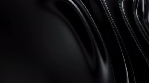 Abstract Reflective Ripples on Black Surface Dark Water Waves Satin Crumples Loop 3d Render