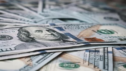 Close Up of Pile of One Hundred Dollar Bills