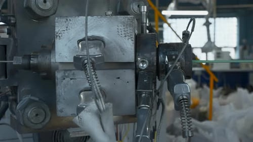 Modern cable manufacturing, cable factory. Creative. Electric cable production process