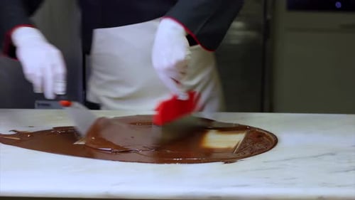 Chocolate Preparation in Industrial Kitchen