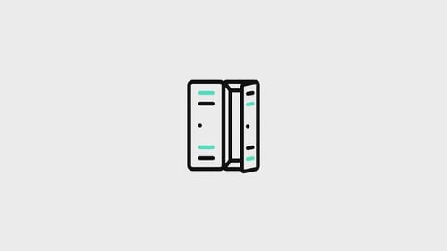 Flat Design Animated Corporate Binders Icon Reveal