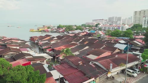 Côte pittoresque de George Town sur l'île de Penang en Malaisie