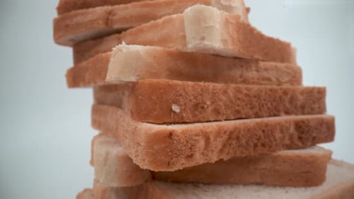 Sliced toast breads close up 4K